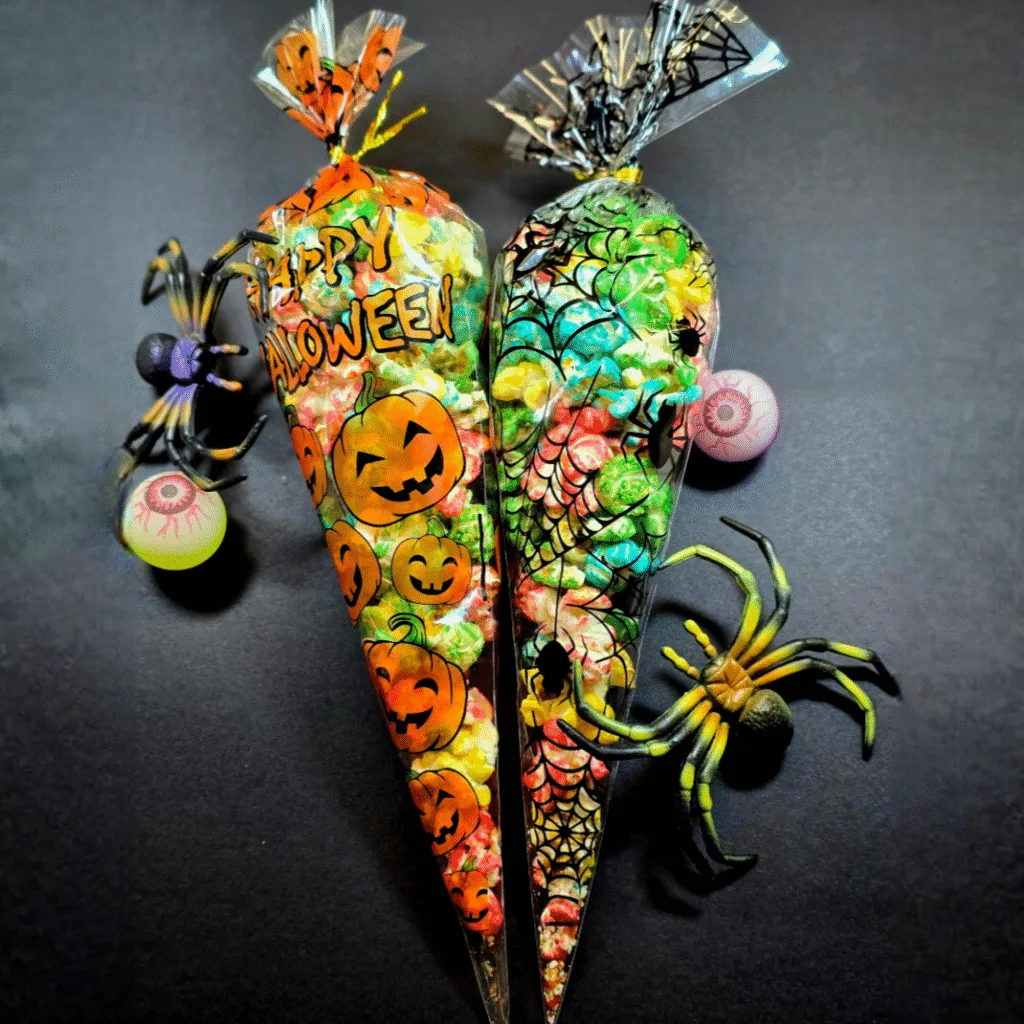 Halloween Themed Popcorn Candy Cone