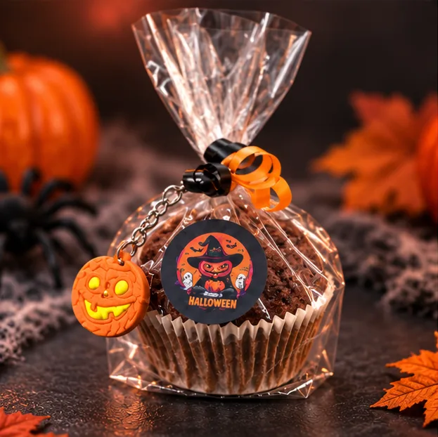 Halloween Themed Muffin + Random Halloween Keychain