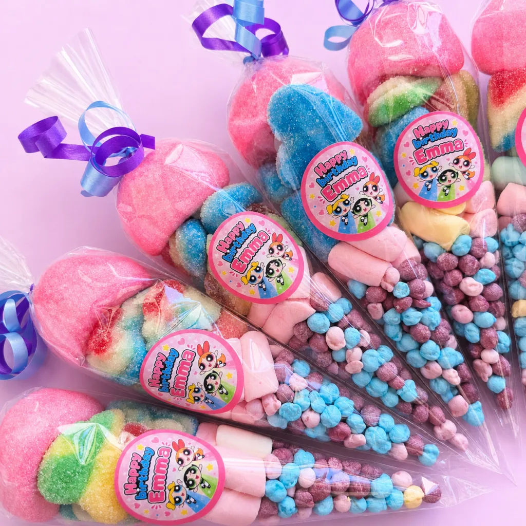 Personalised Powerpuff Girls candy cones