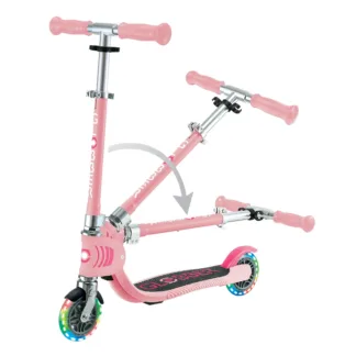 Globber Flow Foldable Junior Lights Scooter – Pastel Pink