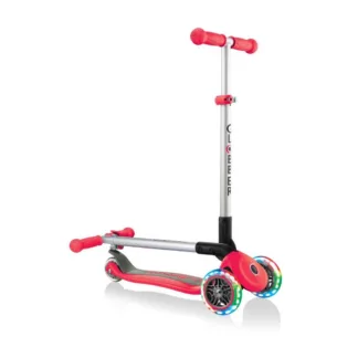 Globber Primo Foldable Lights Scooter – Red