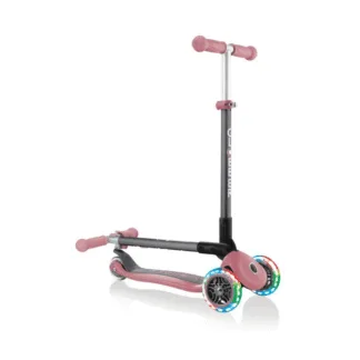 Globber Primo Foldable Lights Scooter – Pastel Deep Pink