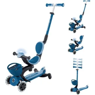 Globber Go Up Baby Lights 360° 3-in-1 Scooter – Petrol Blue